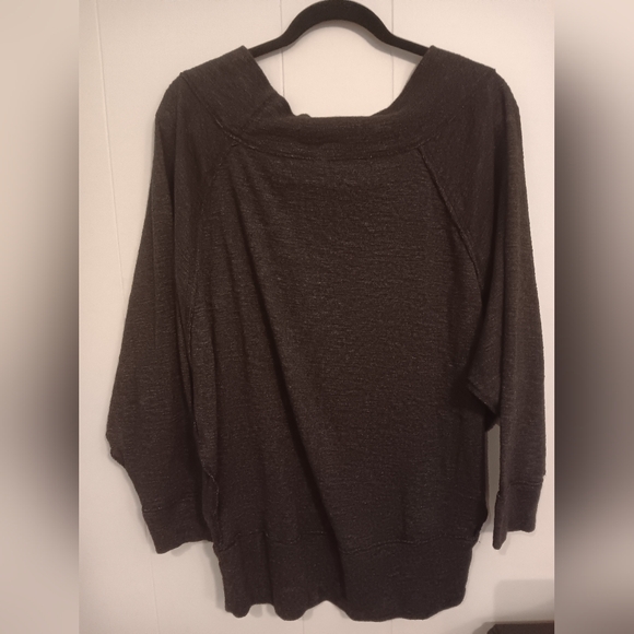 We the free off the shoulder charcoal gray long sleeve sweater - Picture 5 of 5